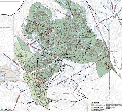 Colony at White Pine Canyon platmap showing lifts