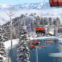 Orange Bubble chair at Canyons Village of Park City Mountain