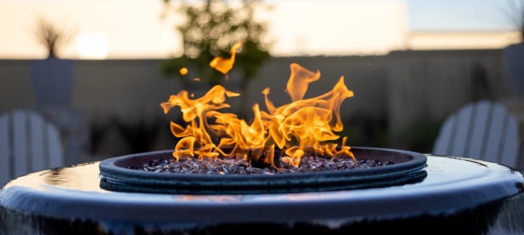 Beautiful firepit outdoors at a Park City house