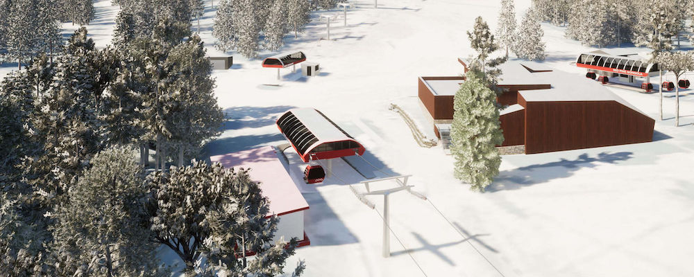 Rendering for the Sunrise Gondola in Canyons Village Park City